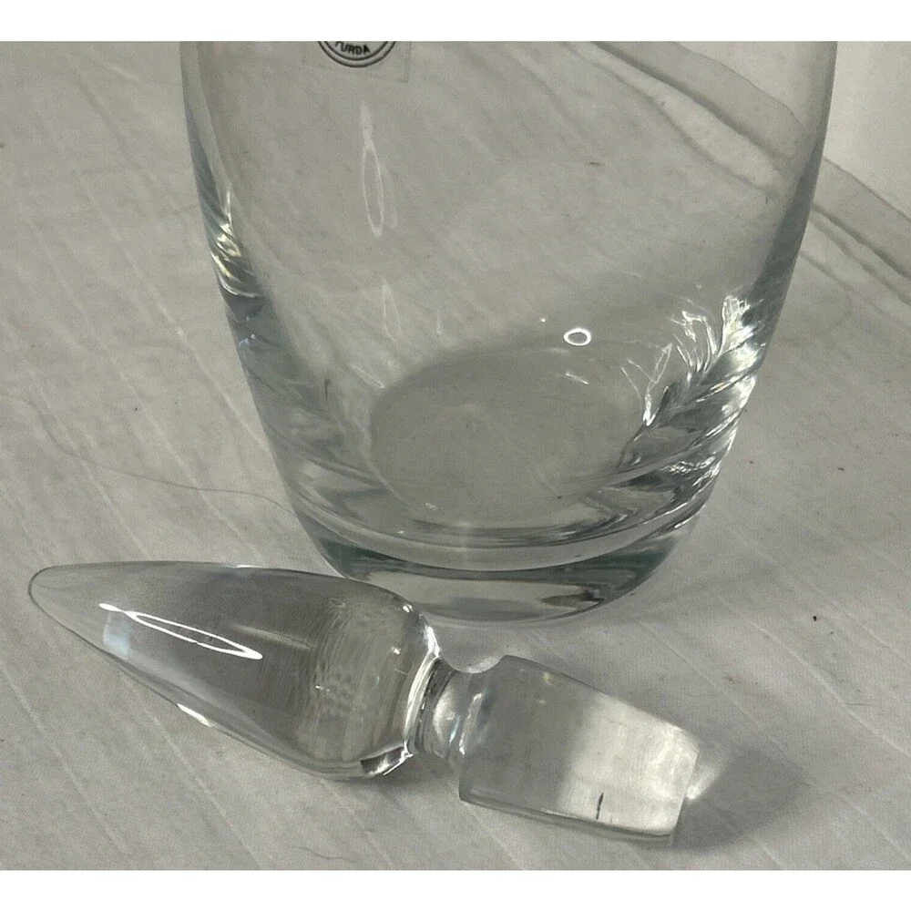 Vtg Turda Crystal Glass Decanter Made In Romania Quiet Luxury 16